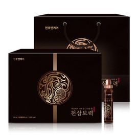 ChunhoNcare Premium Korean Red Ginseng & Deer Antler Herbal Tonic | With Ginseng Berry, Gold Phellinus Linteus, Chaga, Reishi, Lion’s Mane & Cordyceps | 30mL x 30 Bottles _ Made in KOREA